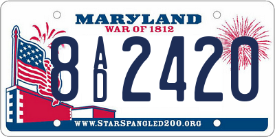 MD license plate 8AD2420