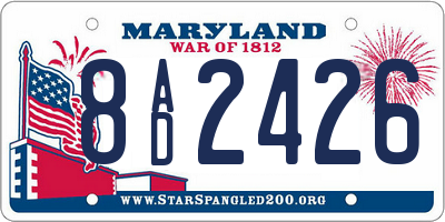 MD license plate 8AD2426