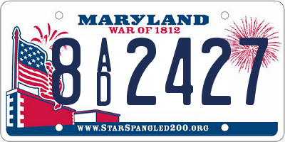 MD license plate 8AD2427