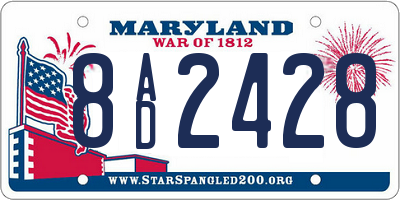 MD license plate 8AD2428