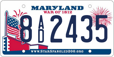 MD license plate 8AD2435