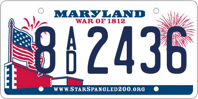 MD license plate 8AD2436
