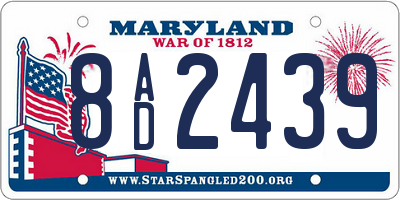 MD license plate 8AD2439