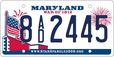MD license plate 8AD2445