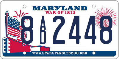 MD license plate 8AD2448