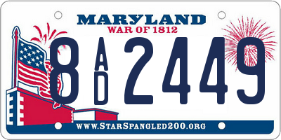 MD license plate 8AD2449
