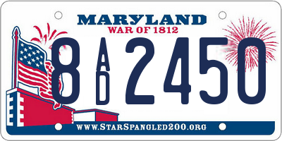 MD license plate 8AD2450