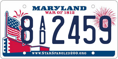 MD license plate 8AD2459