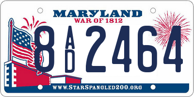 MD license plate 8AD2464
