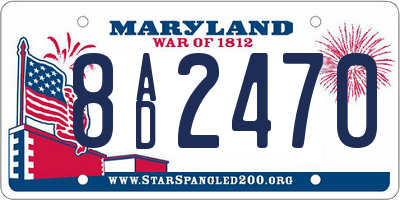 MD license plate 8AD2470