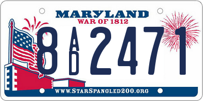 MD license plate 8AD2471