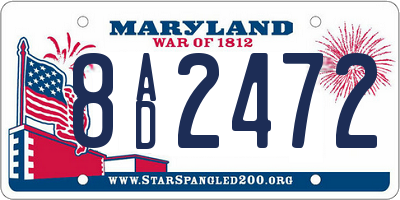 MD license plate 8AD2472