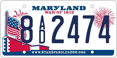 MD license plate 8AD2474