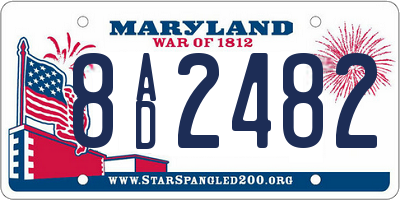 MD license plate 8AD2482