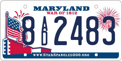 MD license plate 8AD2483