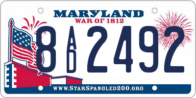 MD license plate 8AD2492