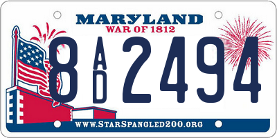 MD license plate 8AD2494