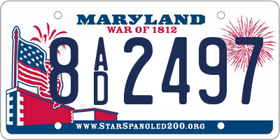 MD license plate 8AD2497