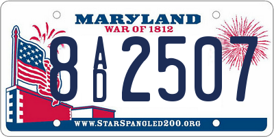 MD license plate 8AD2507