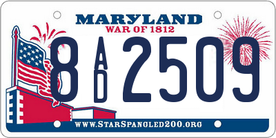 MD license plate 8AD2509