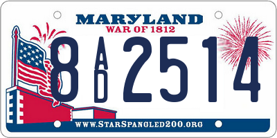 MD license plate 8AD2514