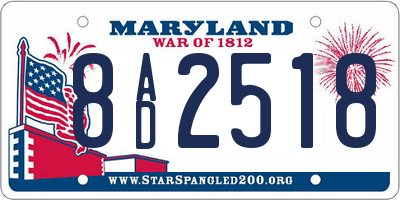 MD license plate 8AD2518