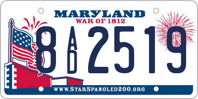 MD license plate 8AD2519