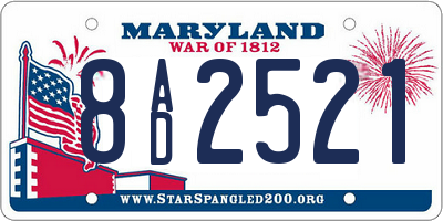MD license plate 8AD2521