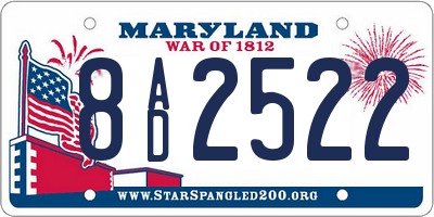MD license plate 8AD2522