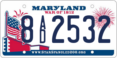 MD license plate 8AD2532