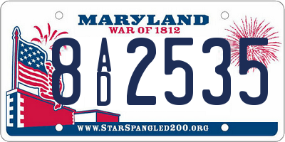 MD license plate 8AD2535