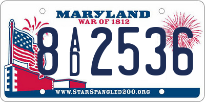 MD license plate 8AD2536
