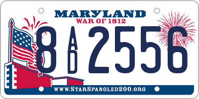 MD license plate 8AD2556