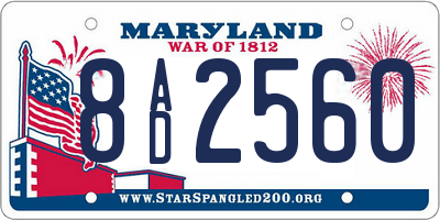 MD license plate 8AD2560