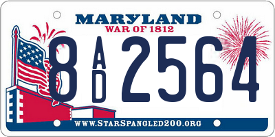 MD license plate 8AD2564