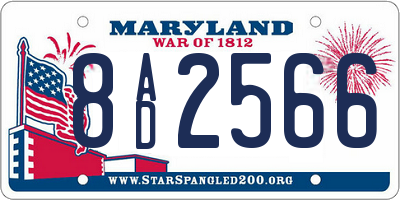 MD license plate 8AD2566