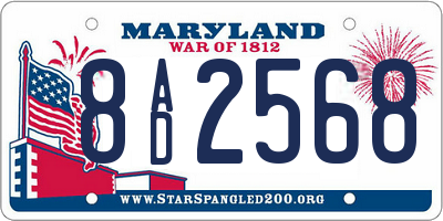MD license plate 8AD2568