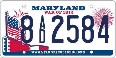 MD license plate 8AD2584