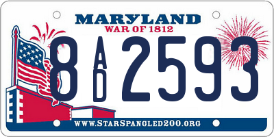 MD license plate 8AD2593