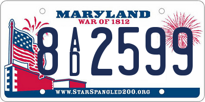MD license plate 8AD2599