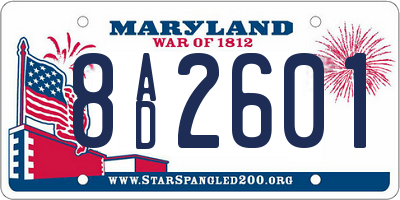 MD license plate 8AD2601