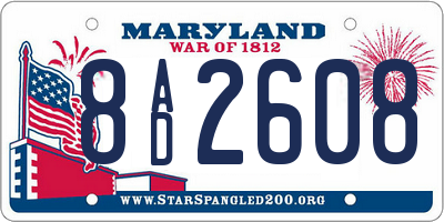 MD license plate 8AD2608