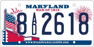 MD license plate 8AD2618