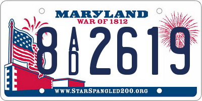 MD license plate 8AD2619