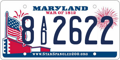 MD license plate 8AD2622