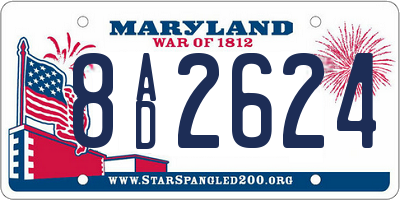 MD license plate 8AD2624