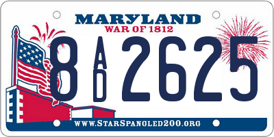 MD license plate 8AD2625