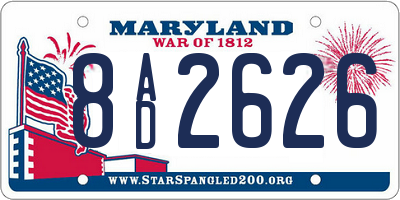MD license plate 8AD2626