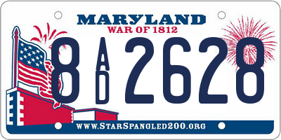 MD license plate 8AD2628