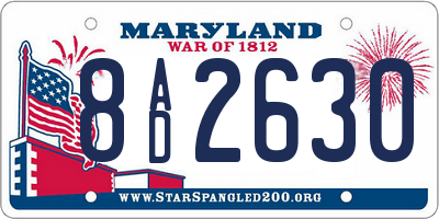 MD license plate 8AD2630